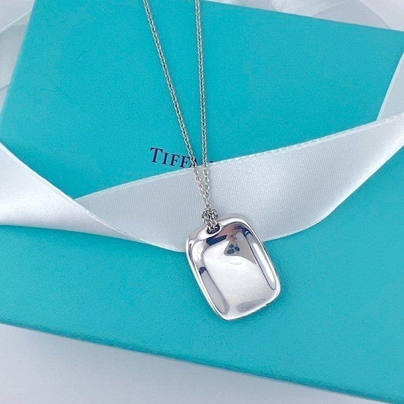 Tiffany & Co. Elsa Peretti Shovel Fingerprint Pendant Necklace, Sterling Silver - Picture 1 of 8